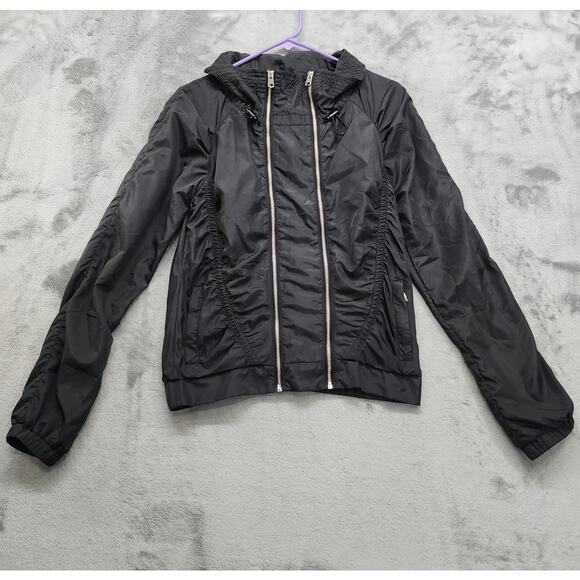 Lorna Jane Active Jacket Womens XS Black Double Zip Customizable Zip Pockets - Picture 1 of 14
